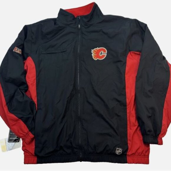 Reebok Hockey Calgary Flames Reversible Jacket Men's Size Large NHL Center Ice - Picture 3 of 12